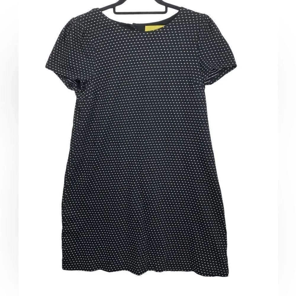 Anthropology MAEVE Wm’s Med Black White Polka Dot Short Sleeve Mini Dress